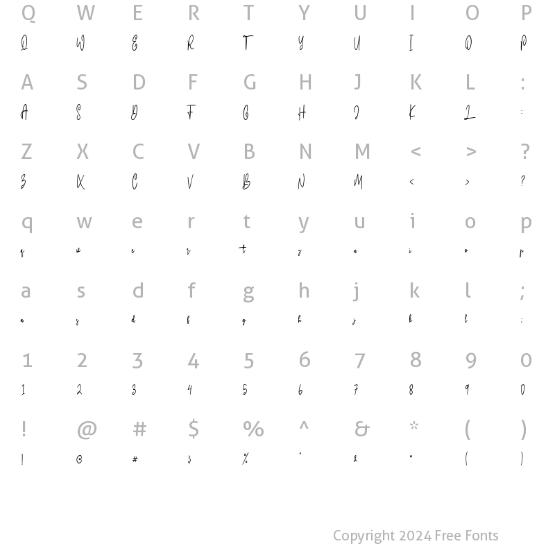 Character Map of Charmellotes Regular