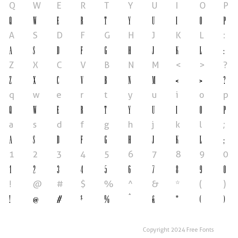 Character Map of Charmeur Regular