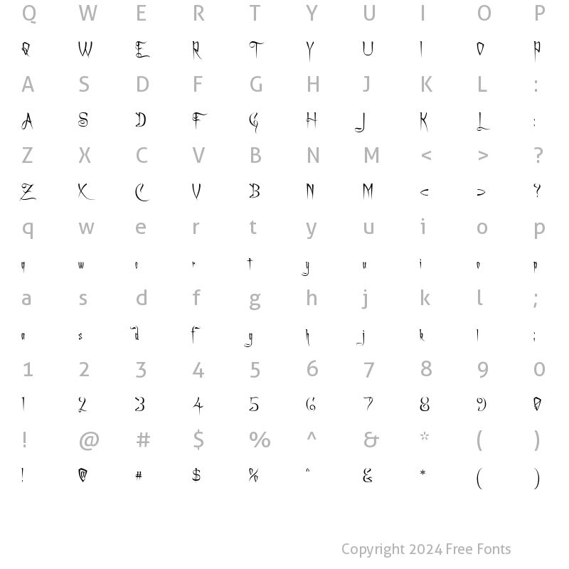 Character Map of Charming Font Regular