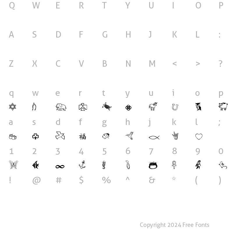 Character Map of CharmingSymbols Regular