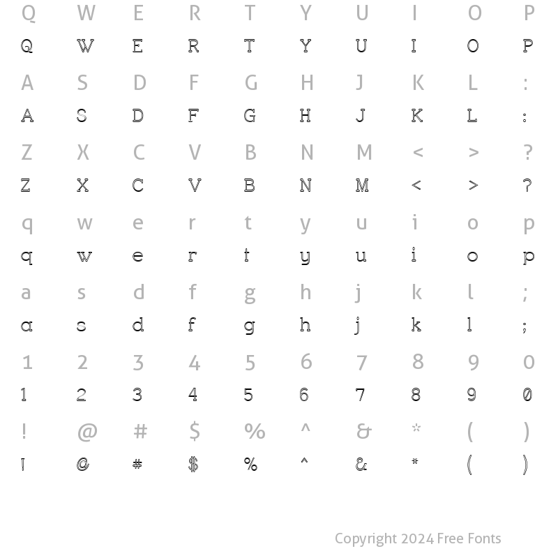 Character Map of Charrington Outer Regular