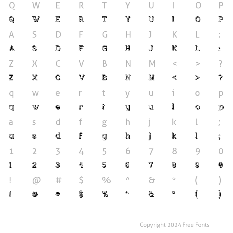 Character Map of Charrington Posh Regular