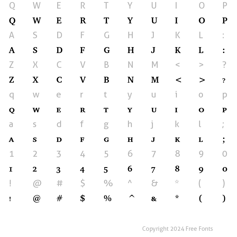 Character Map of Charter ITC SC Bold