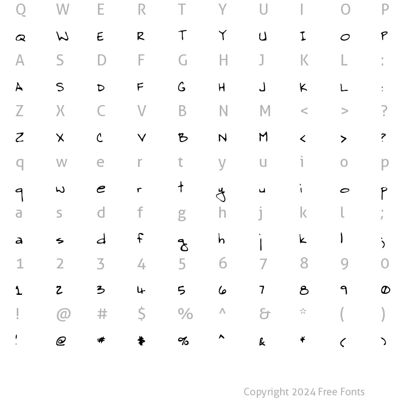 Character Map of Chas Regular