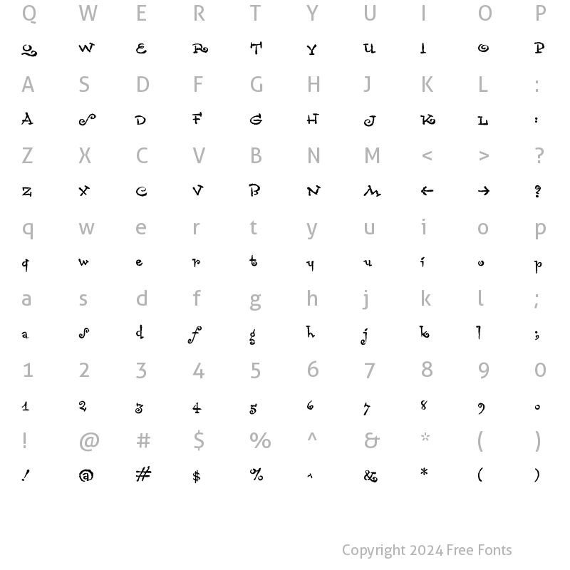 Character Map of Chascarillo Regular