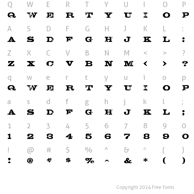 Character Map of Chase Regular