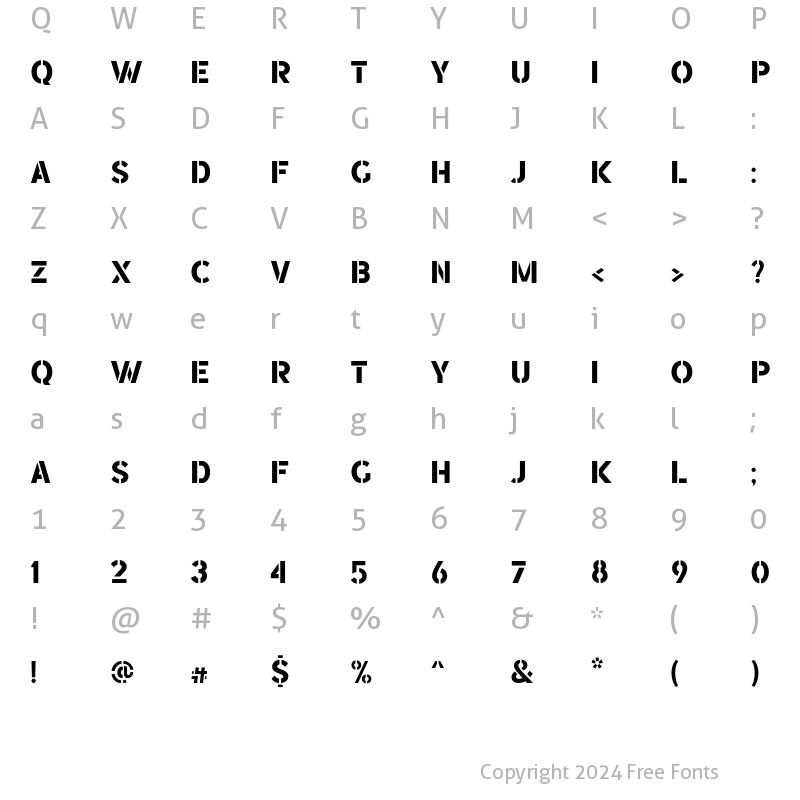 Character Map of Chaser Regular