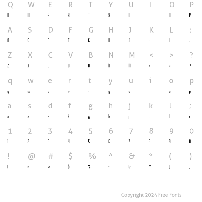 Character Map of Chasline-Bold Regular