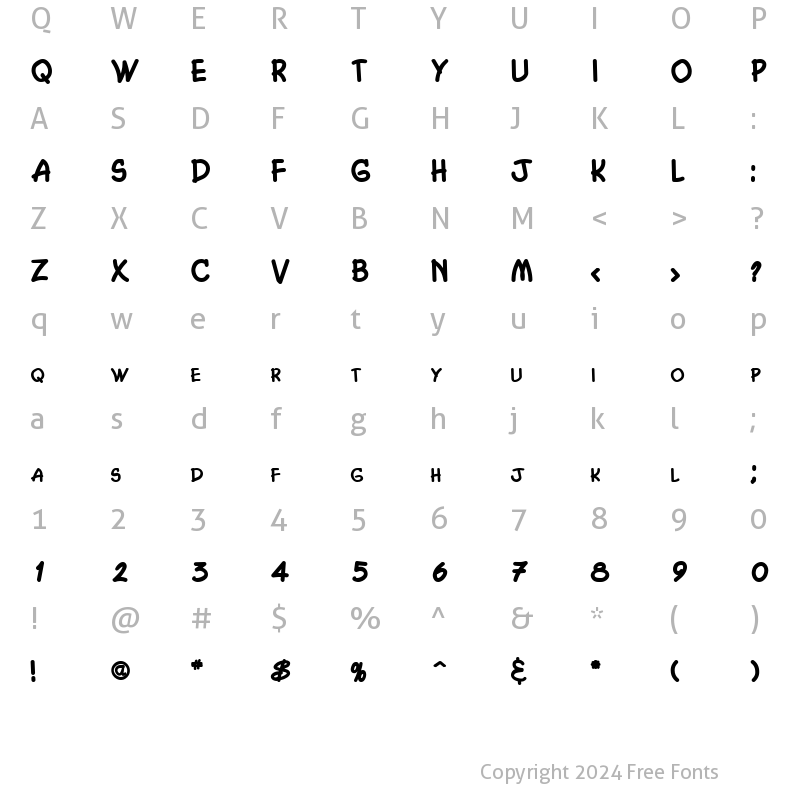 Character Map of Chasm Bold