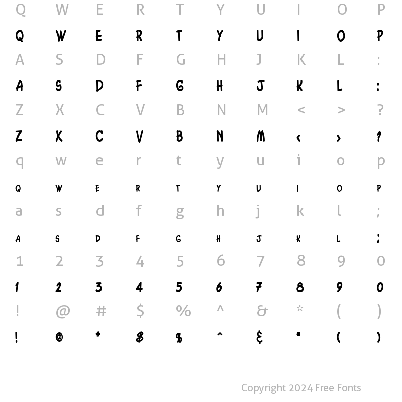 Character Map of Chasm Thin Bold