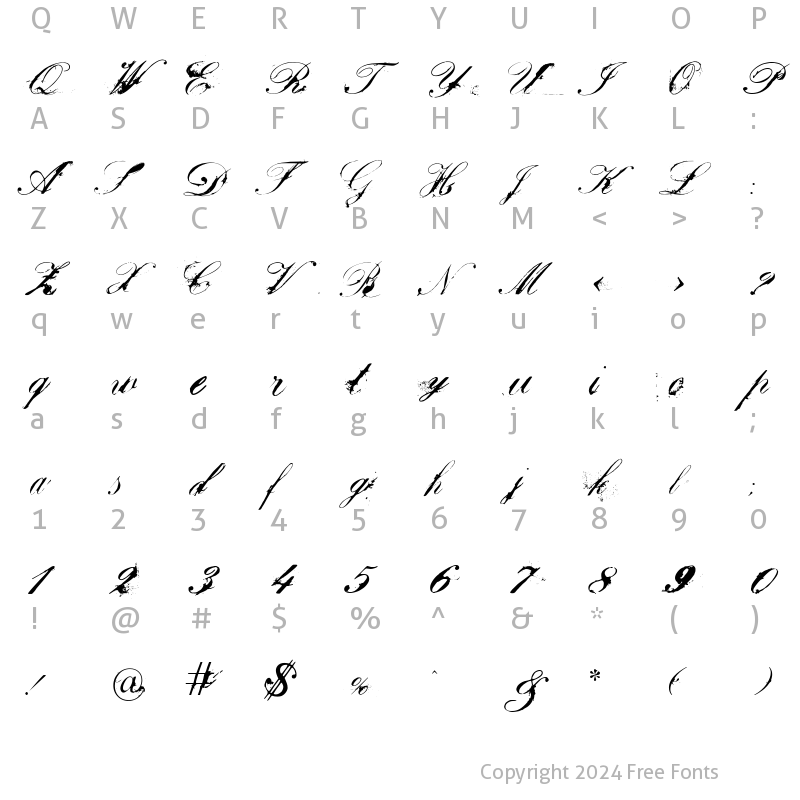 Character Map of Chato band Regular