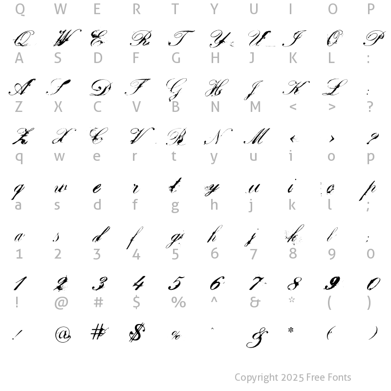 Character Map of ChatoBand Regular