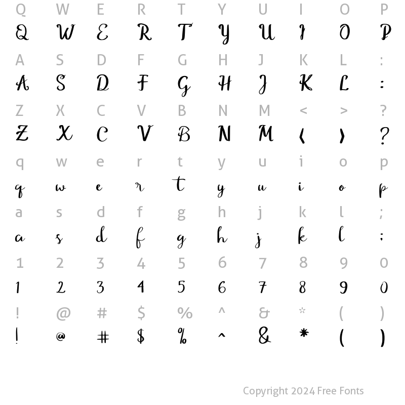 Character Map of Chatralista Regular