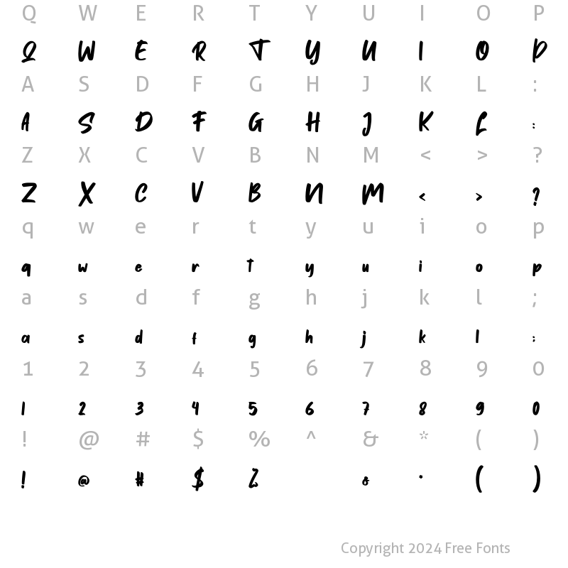 Character Map of Chatsile Regular