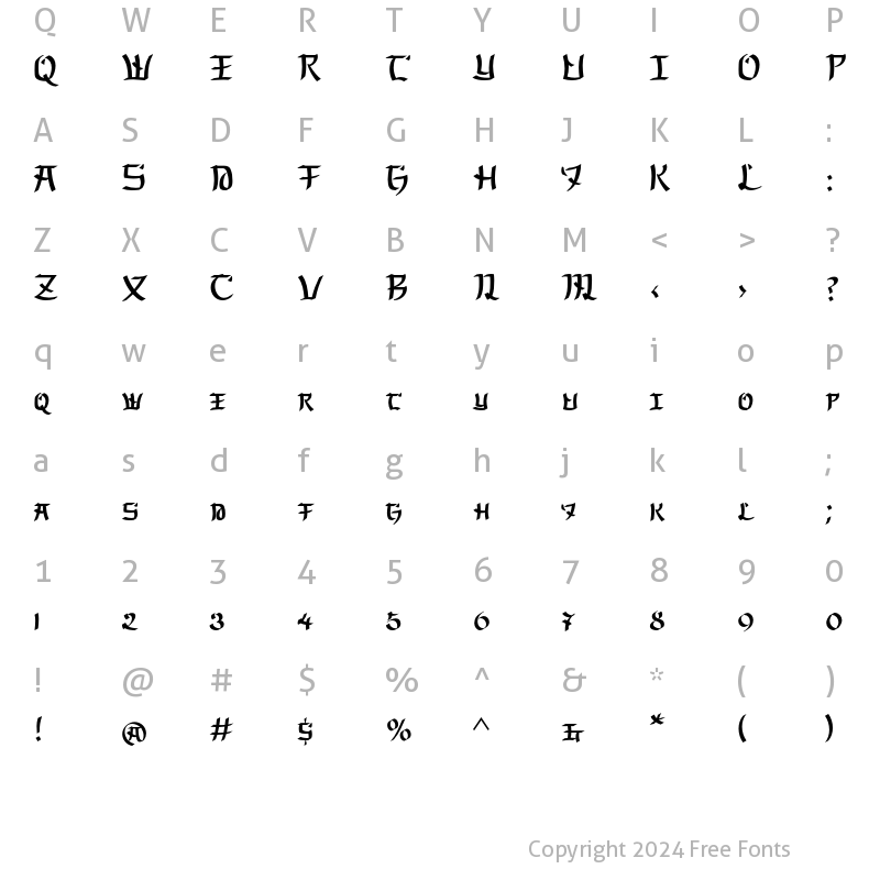 Character Map of Chaweng Regular