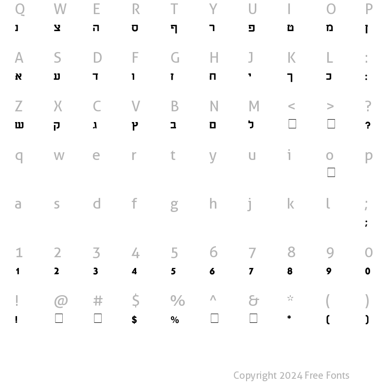 Character Map of Chaya Bold