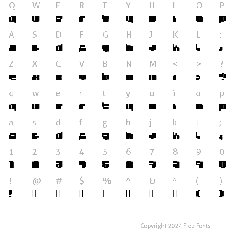 Character Map of cheaptype Regular