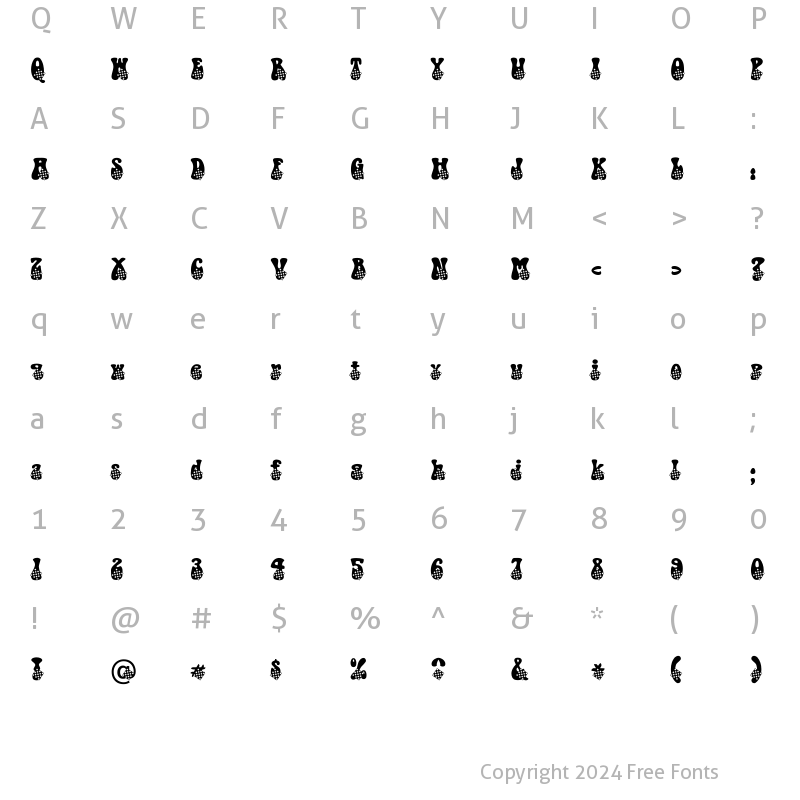 Character Map of Checkboard Becker Normal