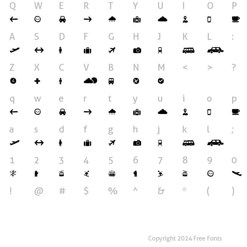 Character Map of Checkin Script Dingbat_Standar