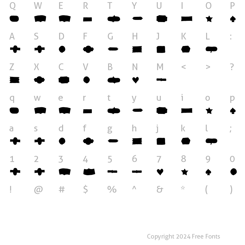 Character Map of Checkin Script Dingbats_Ornaments