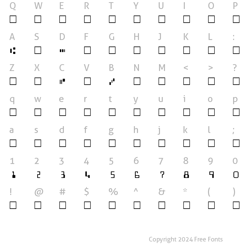 Character Map of CheckNums-MICR Regular