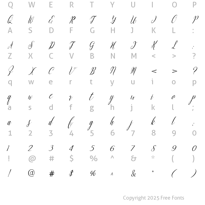 Character Map of Checkpoint Script Regular