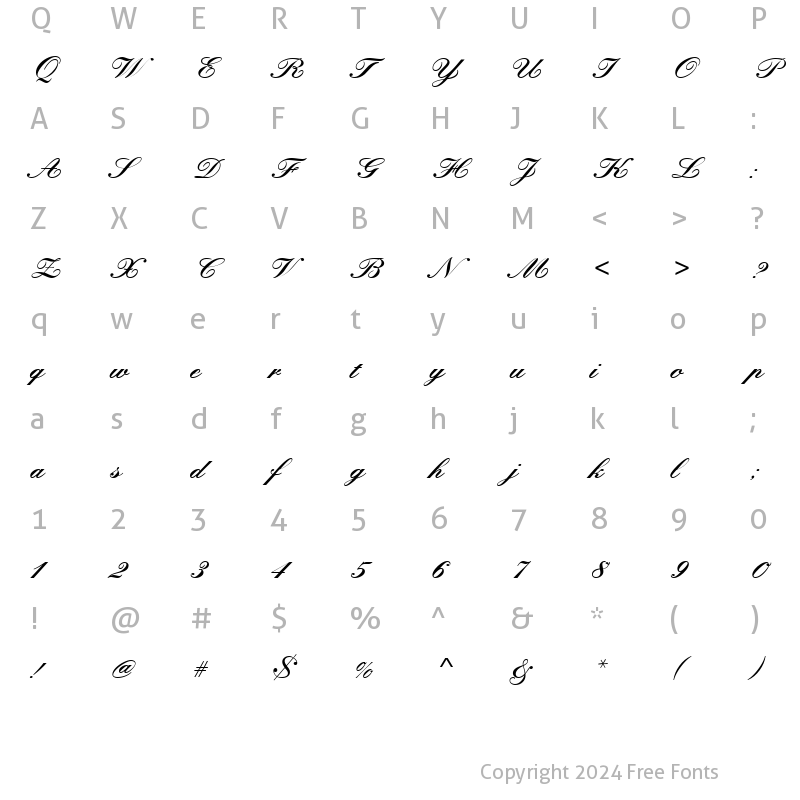 Character Map of CheckQuillScriptSSK Bold