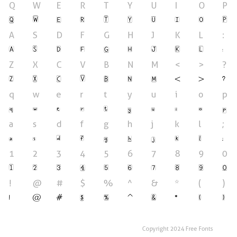 Character Map of Cheddar Salad BTN Cameo Regular