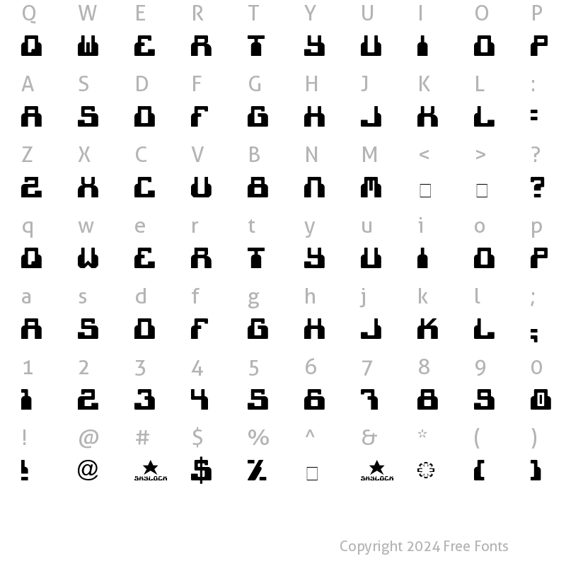 Character Map of cheek2cheek (black!) by shk.dezign