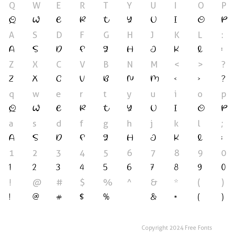 Character Map of Cheers Mate Regular