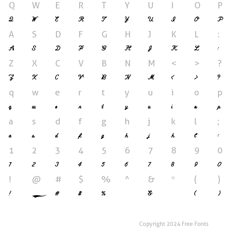 Character Map of CheerScriptEdgeBold Regular