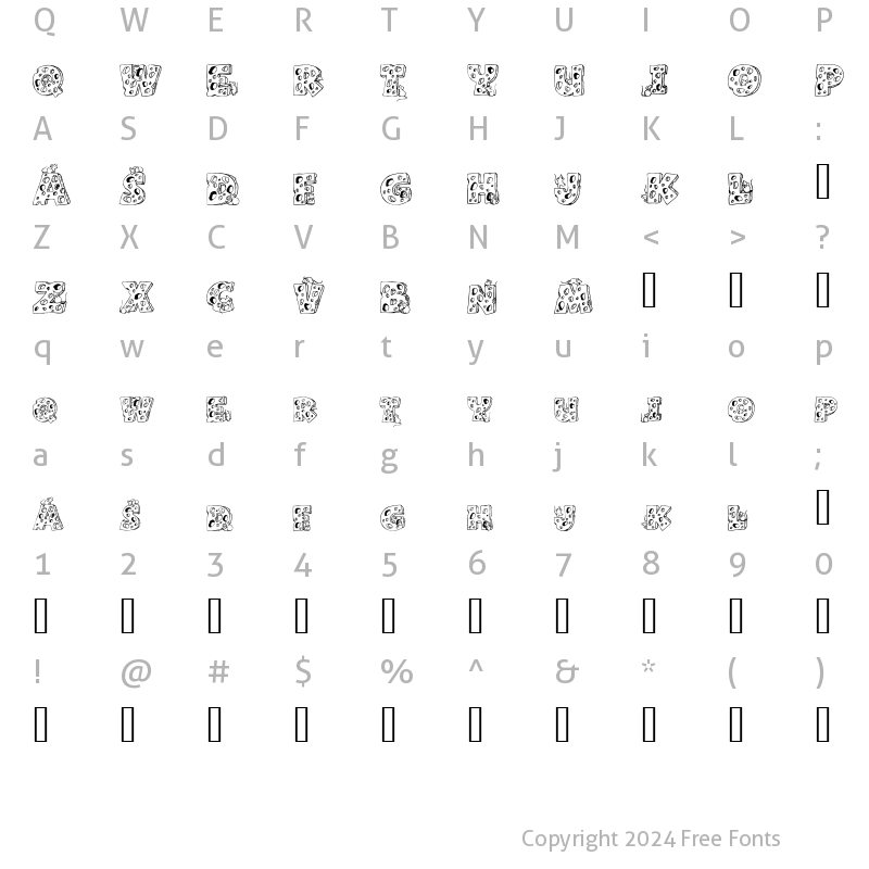 Character Map of Cheese and Mouse Regular