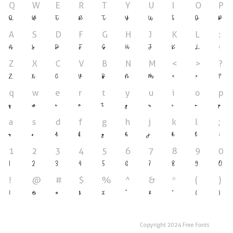 Character Map of Cheesyfloat Regular