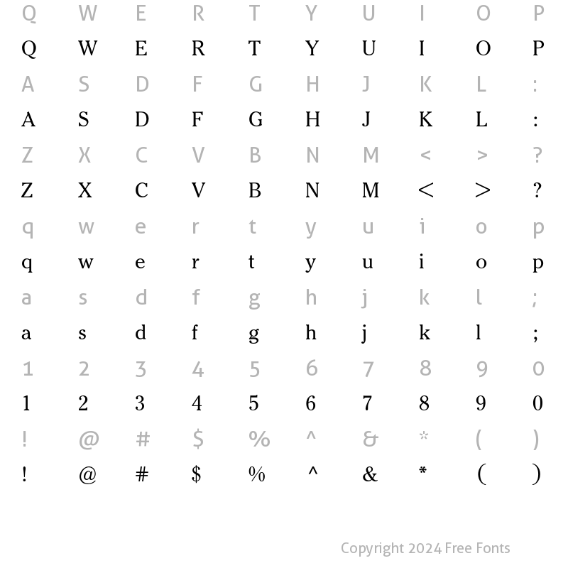 Character Map of Cheltenham ITC BQ Regular