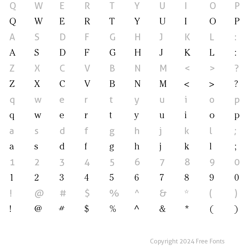 Character Map of Cheltenham Light