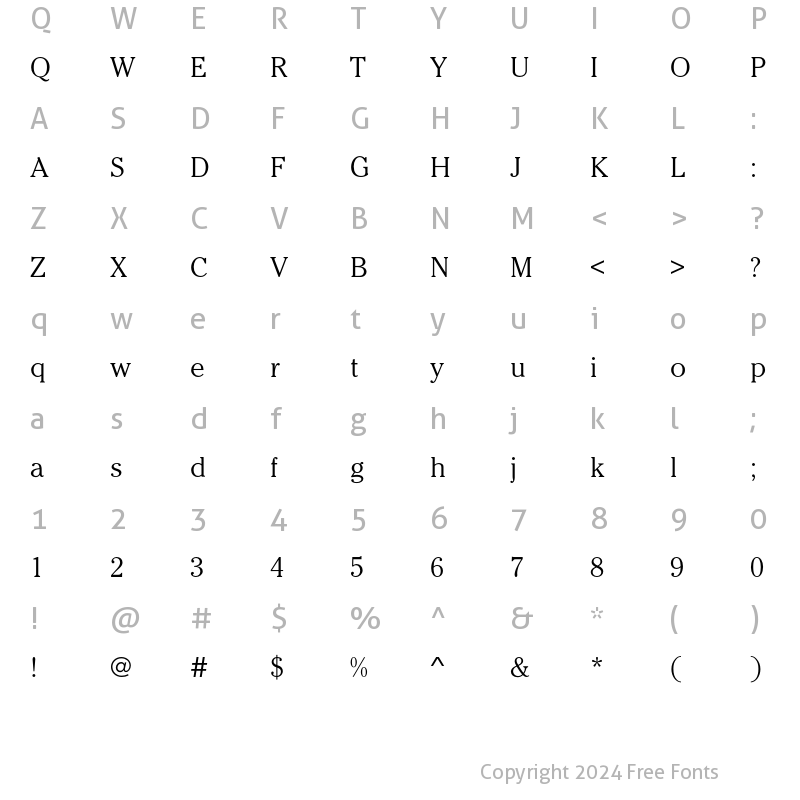 Character Map of CheltenhamEF-Light Regular