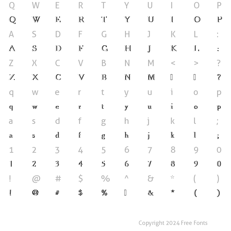 Character Map of CheltenhamOldStyTRe1 Regular