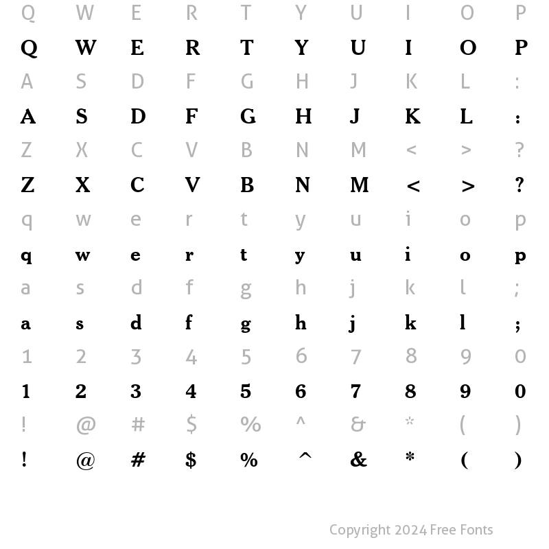 Character Map of Cheltenhm BT Bold