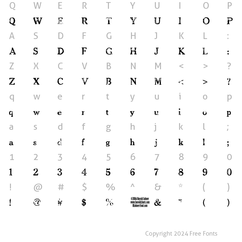 Character Map of CheltPressLight Regular