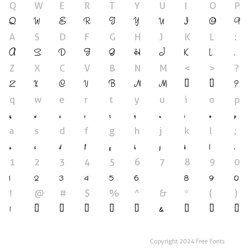 Character Map of ChenilleScriptSSK Bold