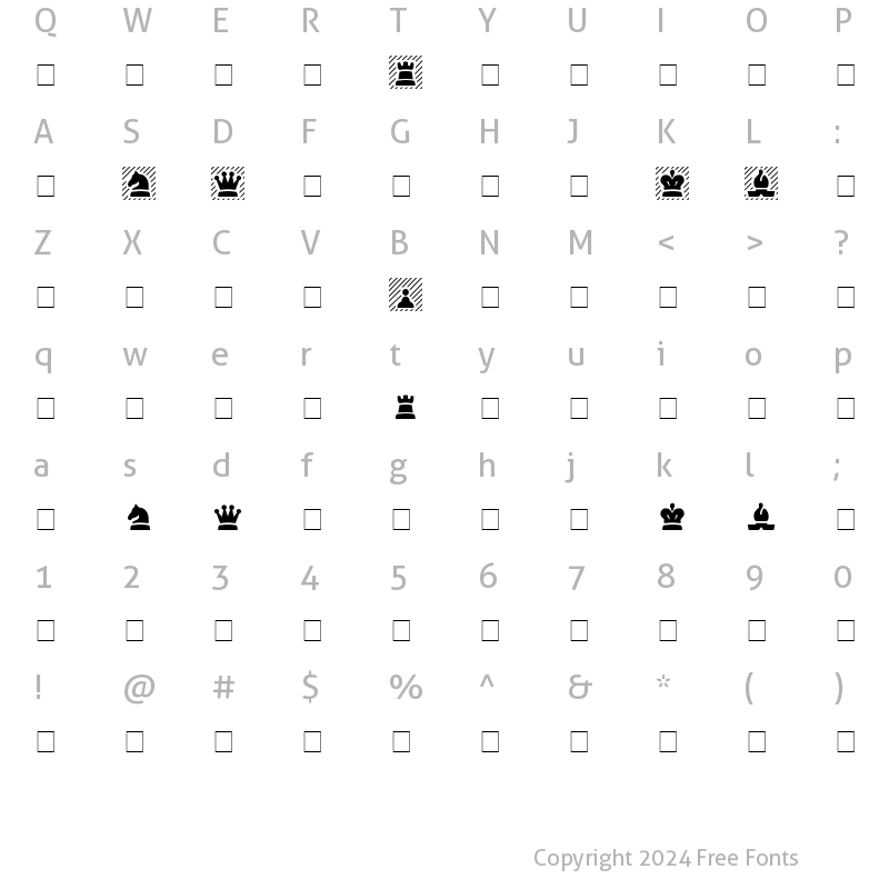 Character Map of Cheq Bold