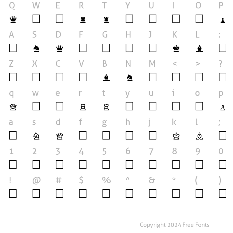 Character Map of Cheq Regular