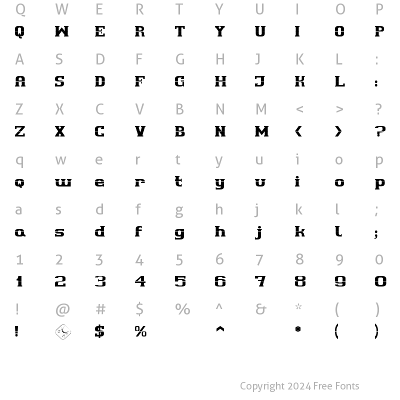 Character Map of cherif Regular