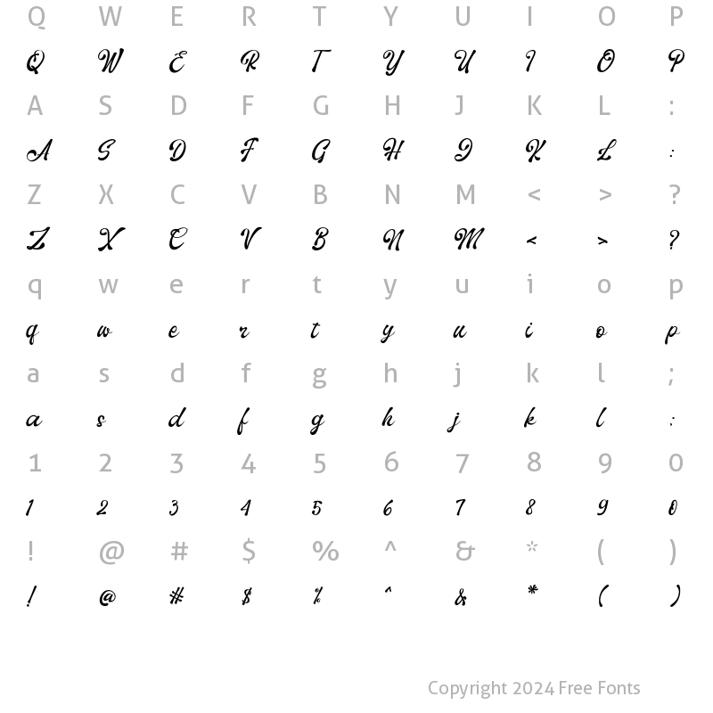 Character Map of Cherio Regular