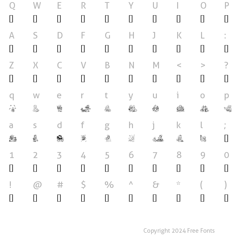 Character Map of CherisedHoliday Regular