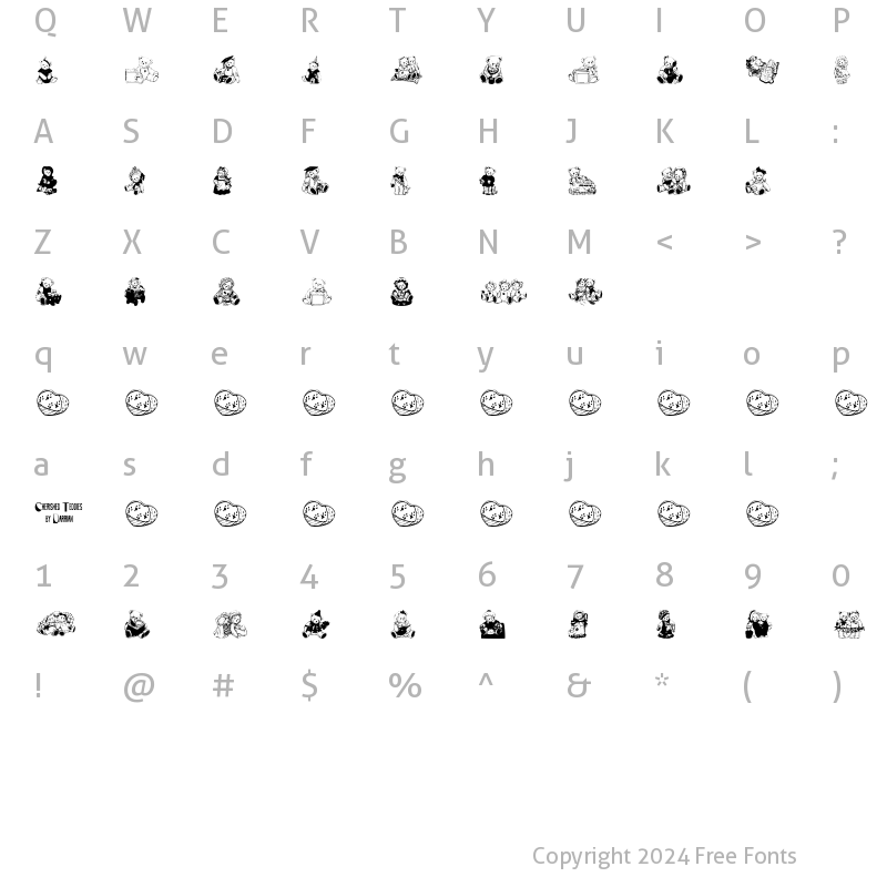 Character Map of Cherished Teddies Ultra-expanded