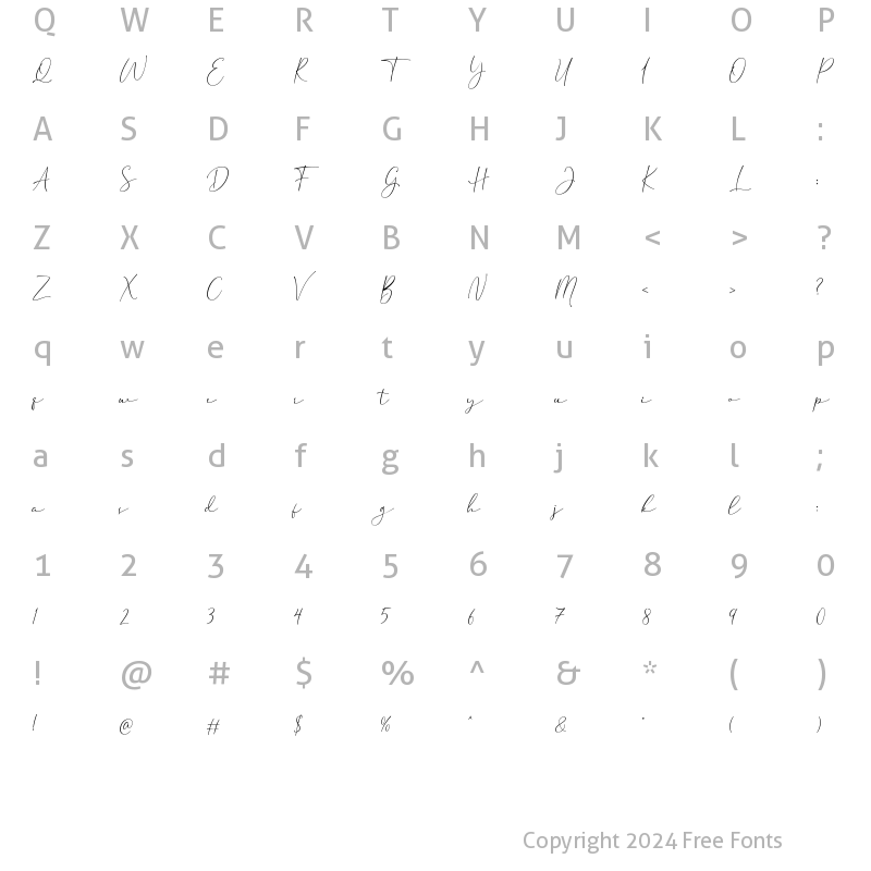 Character Map of Cherolina Regular