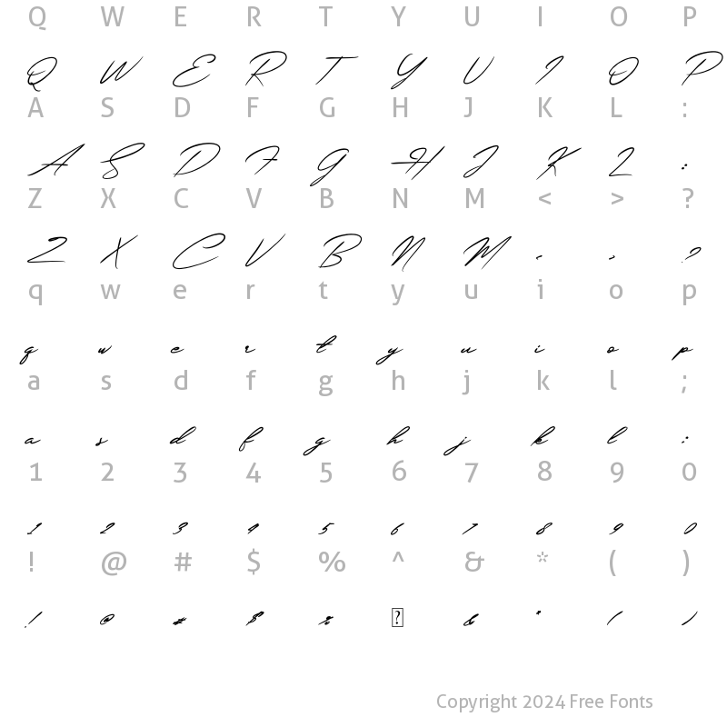 Character Map of Cherolline Regular