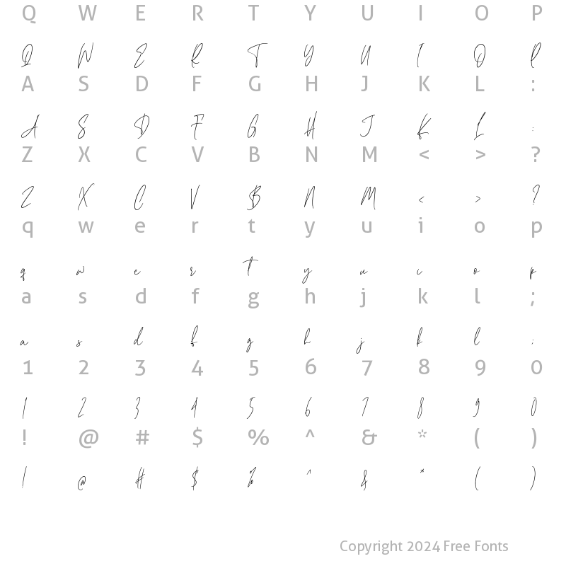 Character Map of Cherrydorry Regular