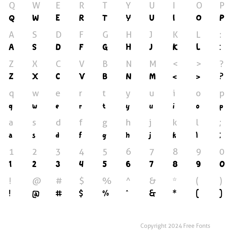 Character Map of Cherybomb Regular